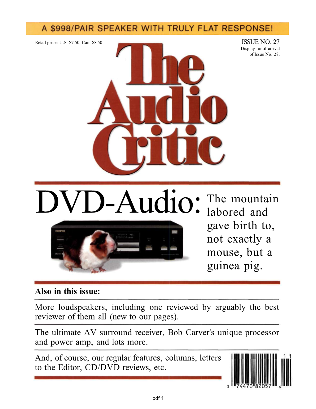 DVD-Audio: Labored and Gave Birth To, Not Exactly a Mouse, but a Guinea Pig