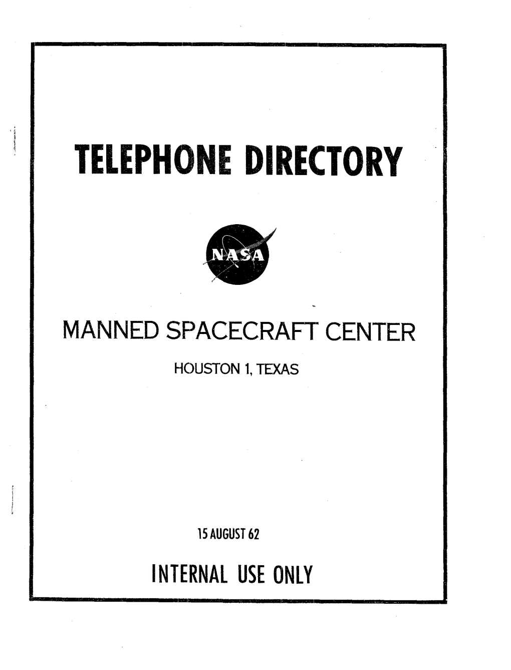 Telephone Directory August 15 1962