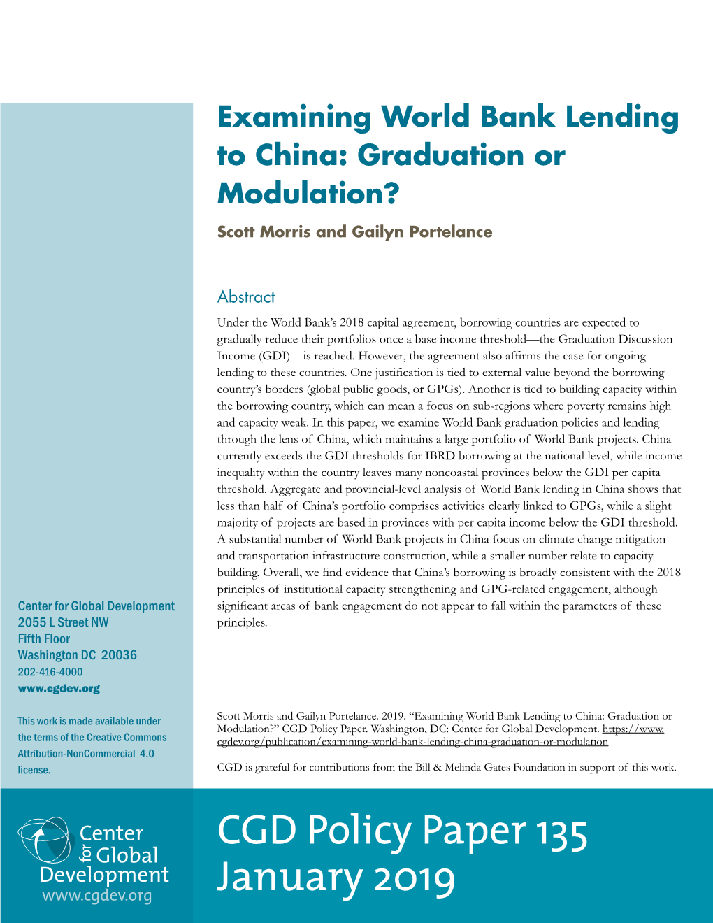 Examining World Bank Lending to China: Graduation Or Modulation?