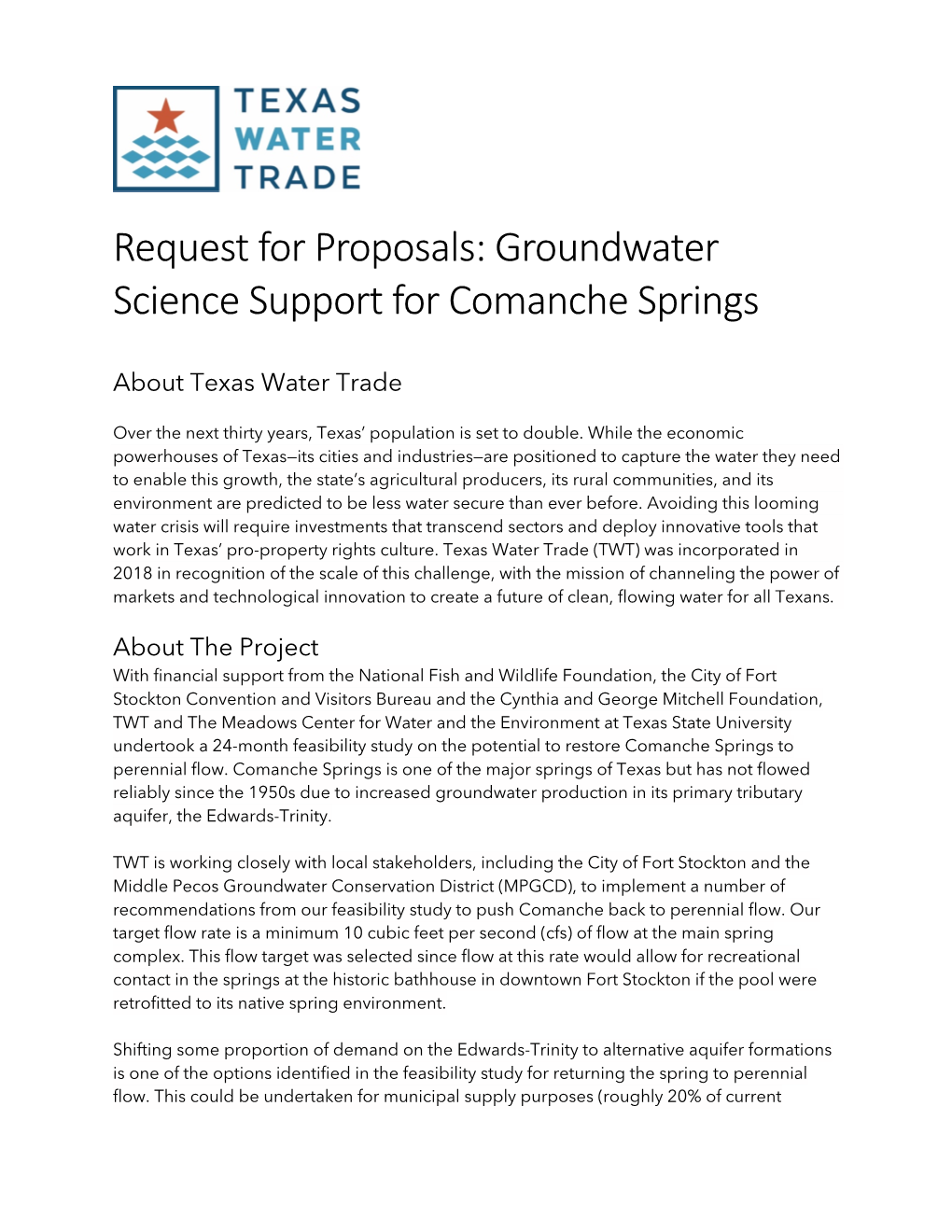 Groundwater Science Comanche-CLEAN