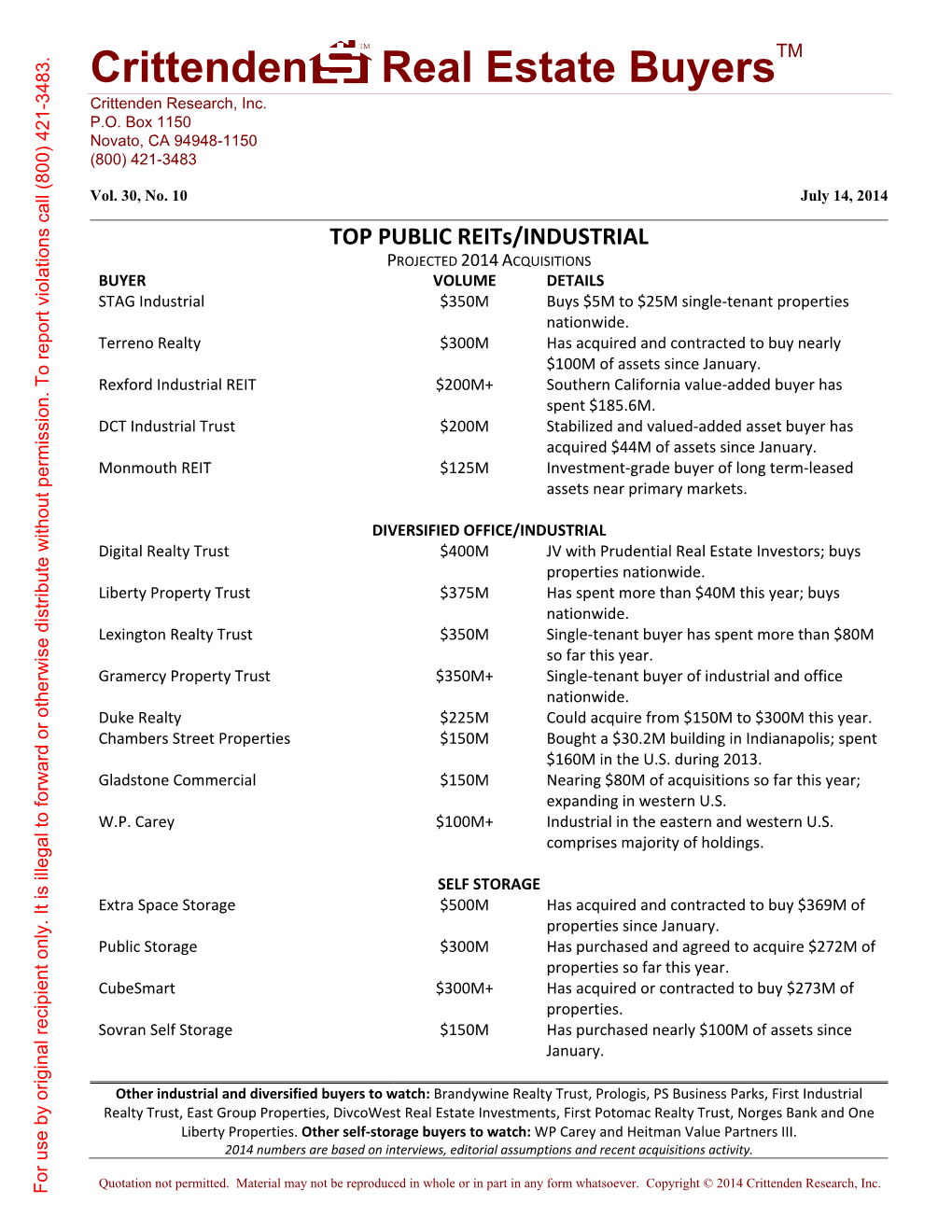 Crittenden Real Estate Buyerstm Crittenden Research, Inc