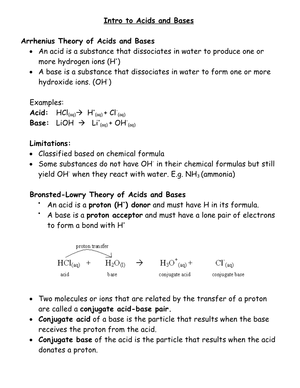 Strong and Weak Acids and Bases