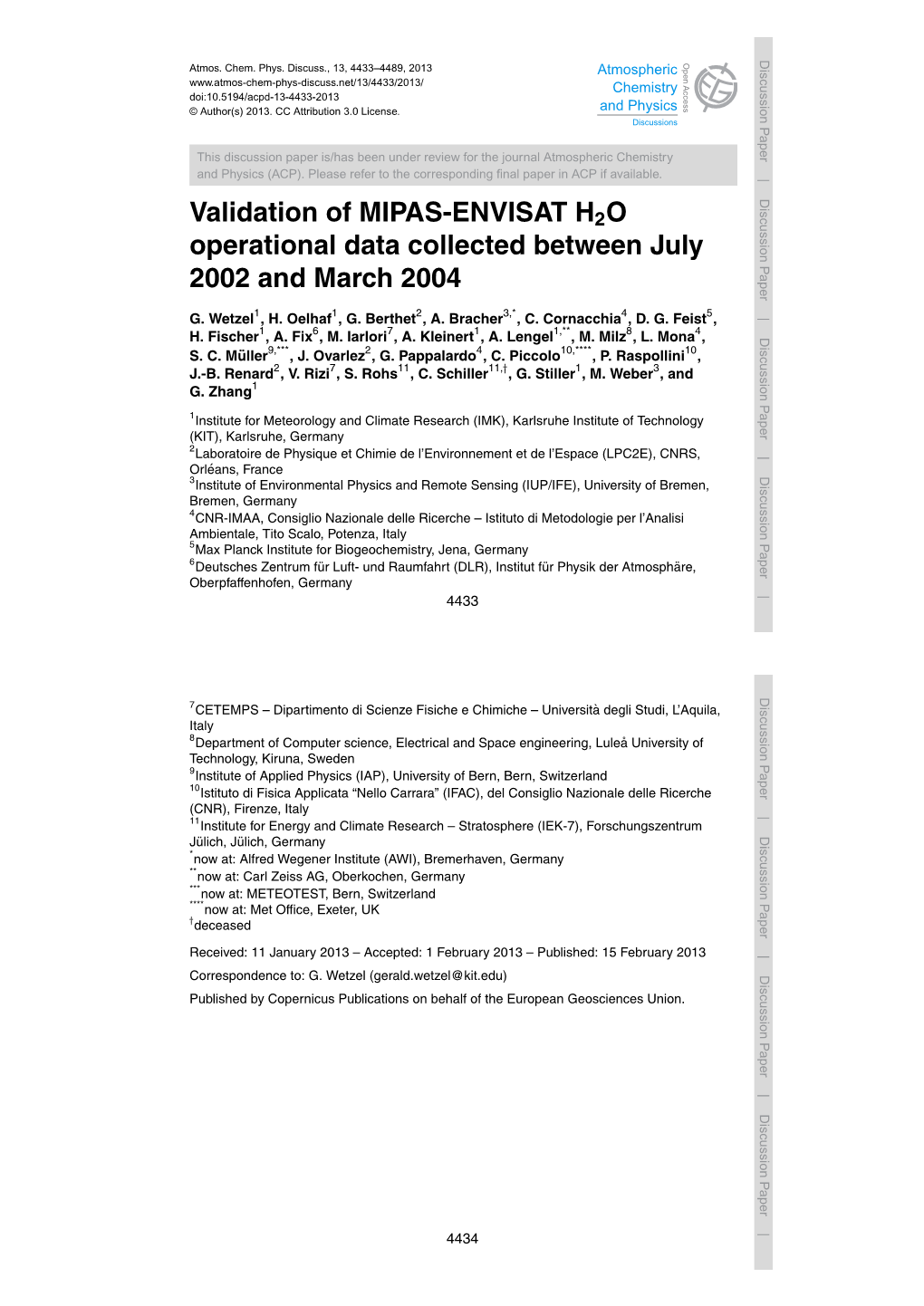 Validation of MIPAS-ENVISAT H2O Operational Data Collected Between July 2002 and March 2004