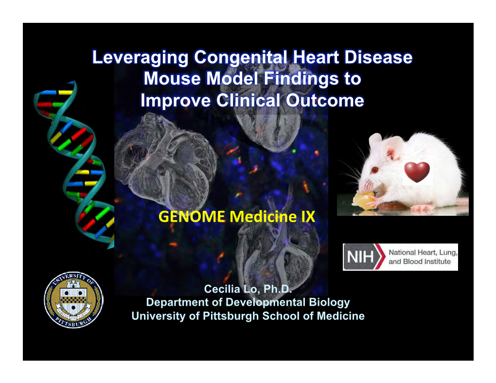 Leveraging Congenital Heart Disease Mouse Model Findings to Improve Clinical Outcome
