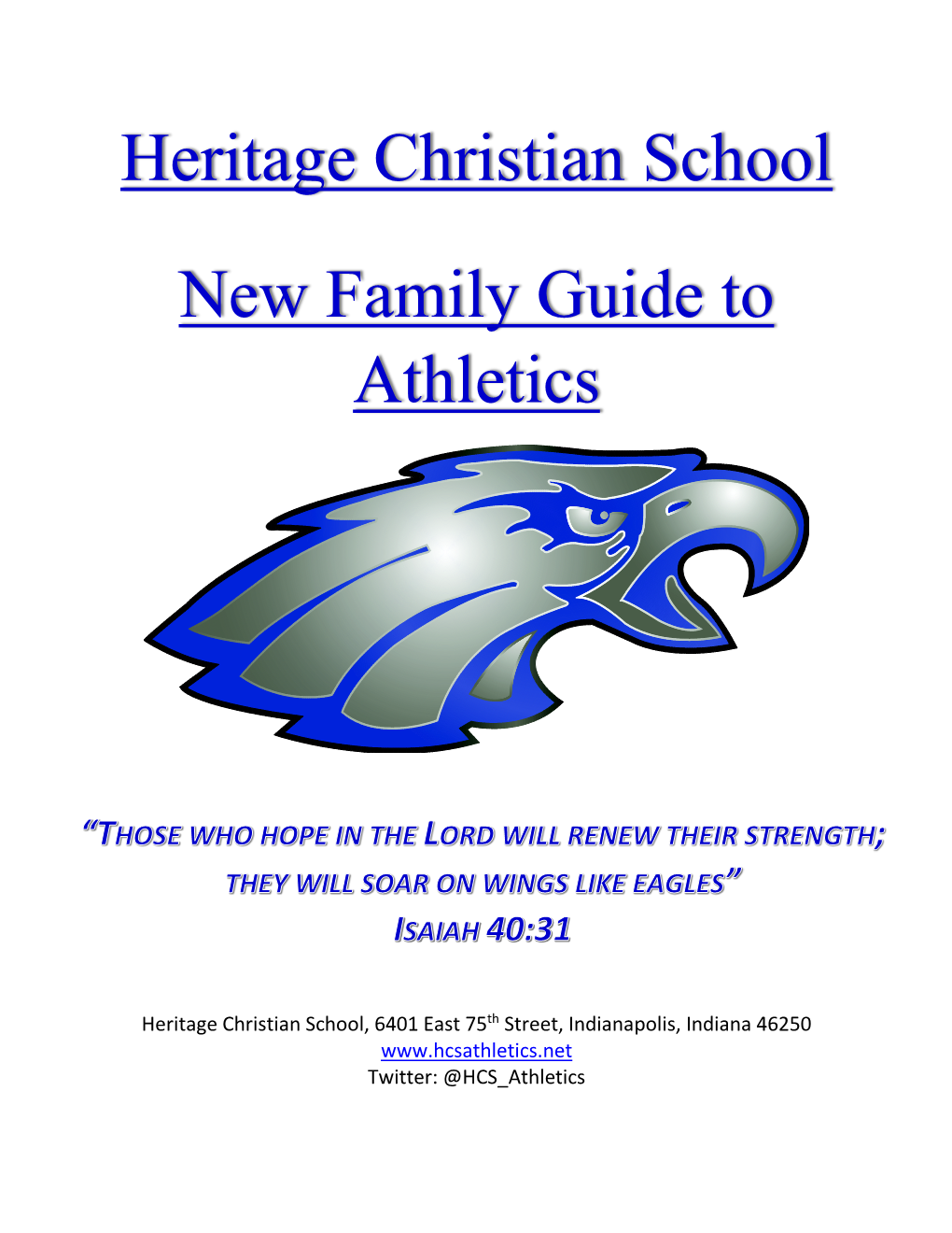 Athletics New Family Guide Cover Page