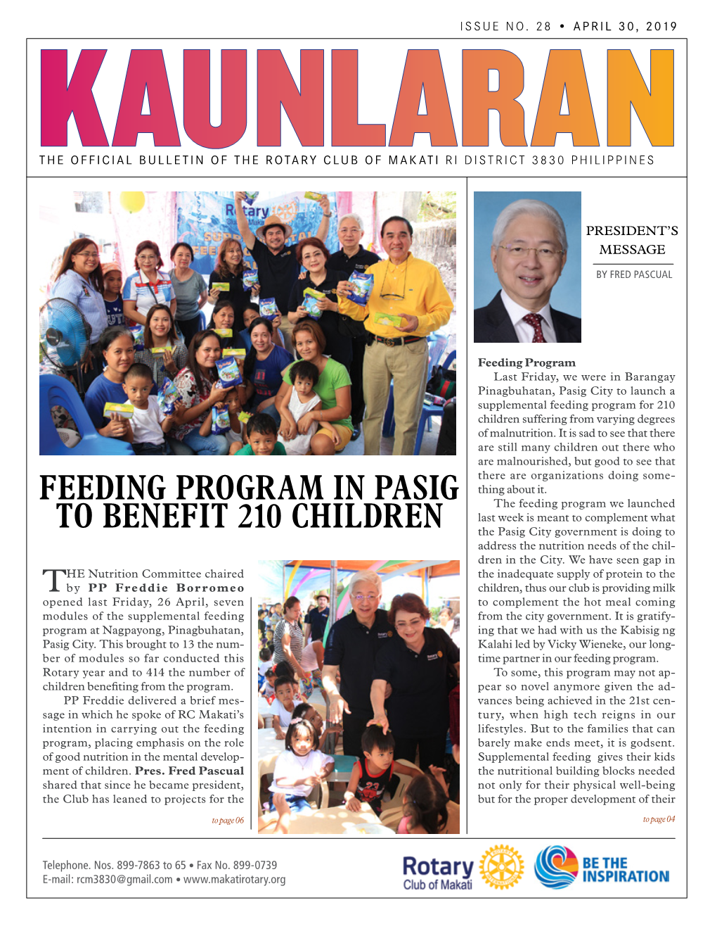 Feeding Program in Pasig to Benefit 210 Children
