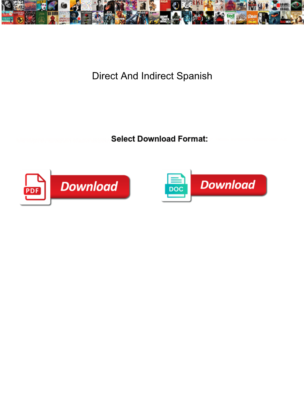 Direct and Indirect Spanish