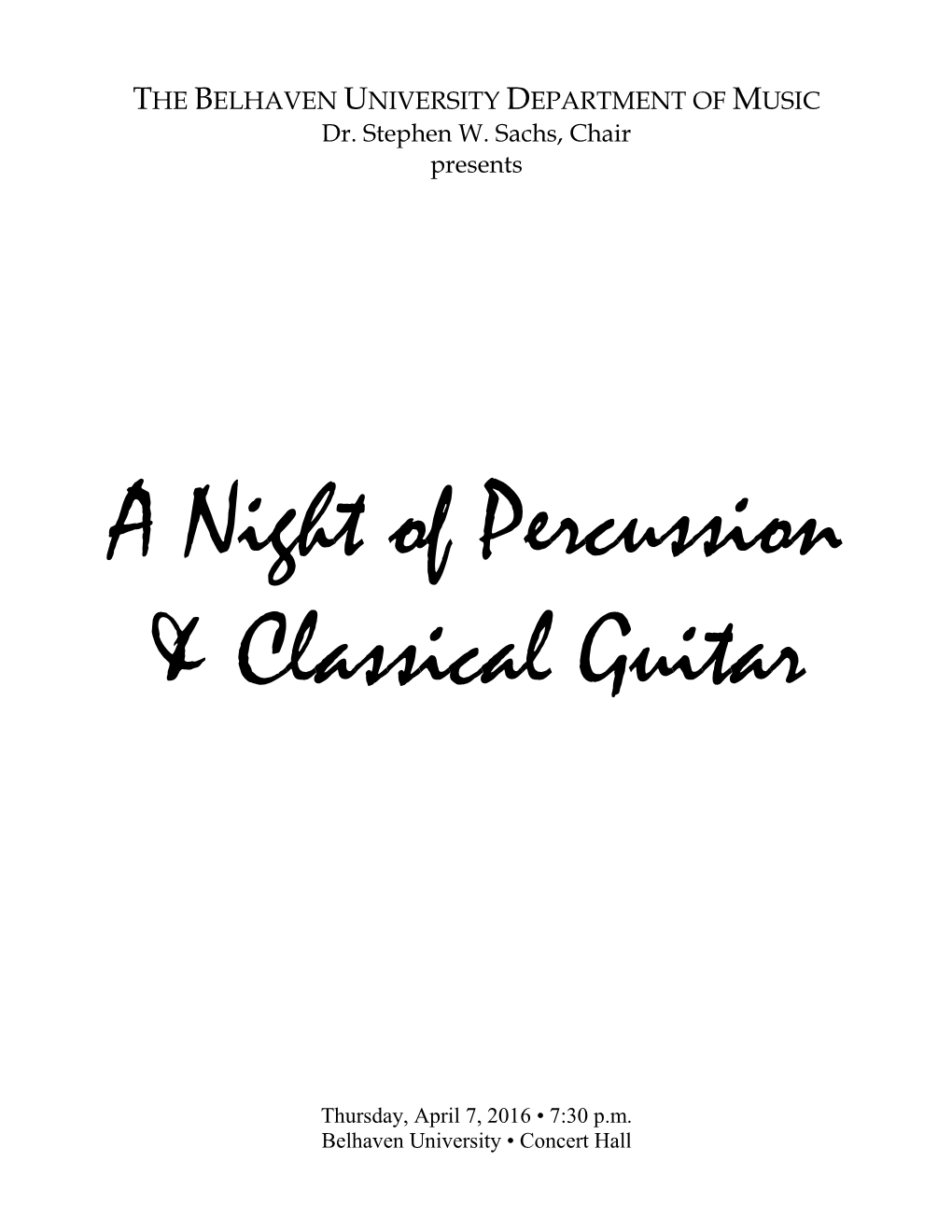 A Night of Percussion & Classical Guitar