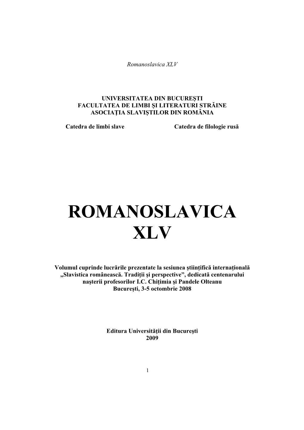 Romanoslavica XLV