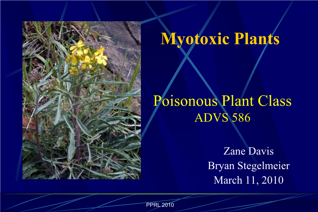 Myotoxic Plants