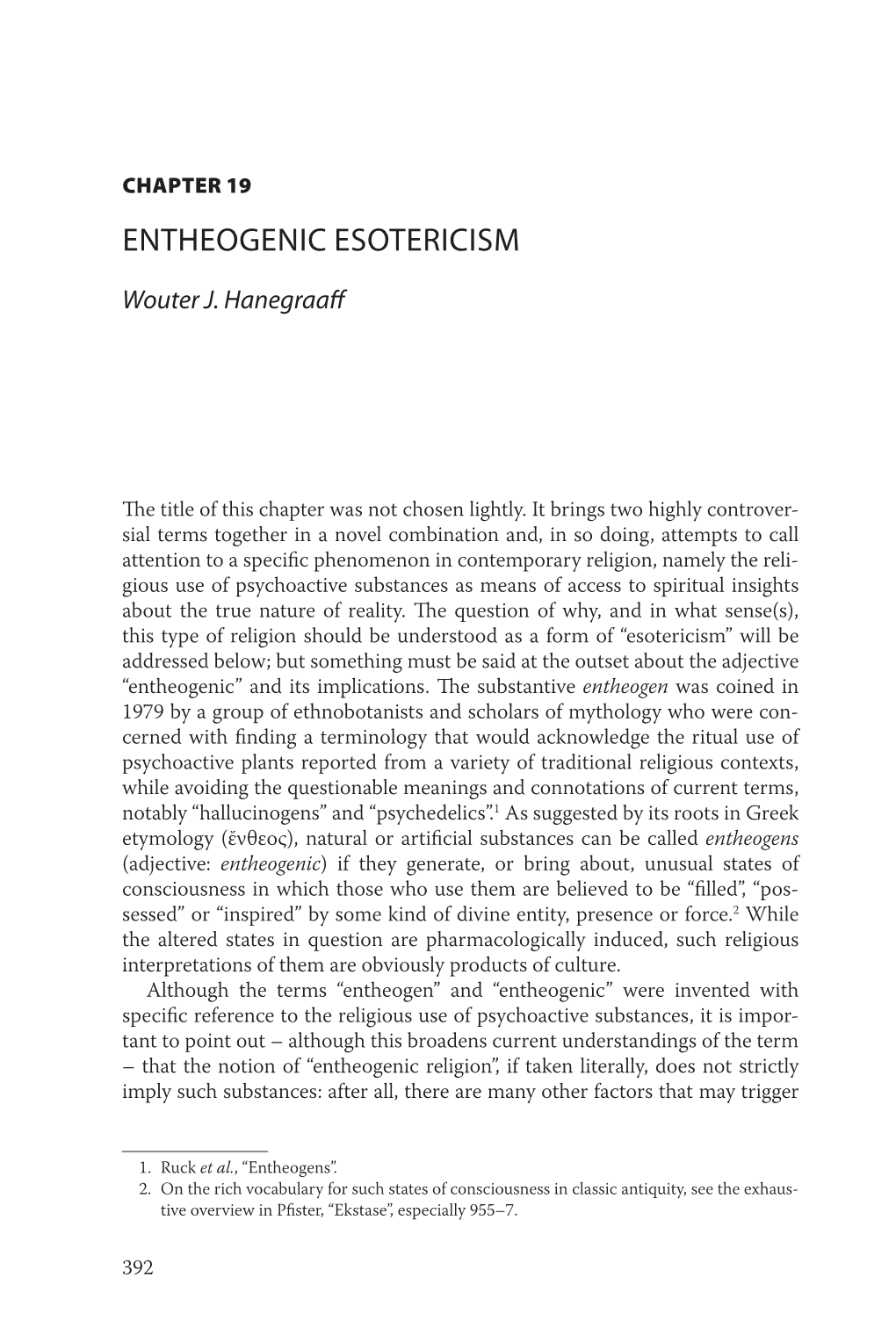 Entheogenic Esotericism