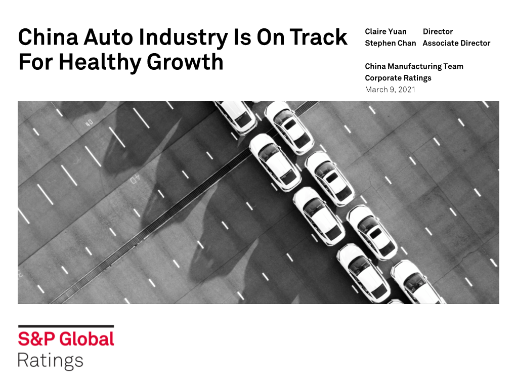 China Auto Industry Is on Track for Healthy Growth