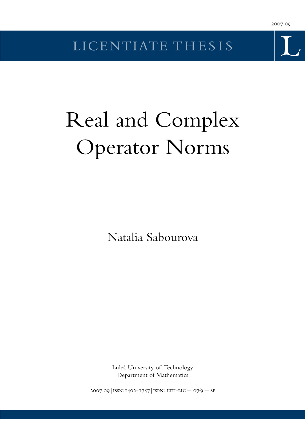 Real and Complex Operator Norms