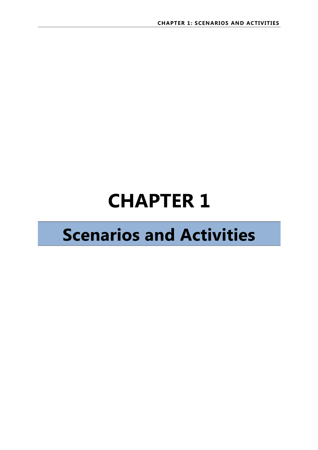 Chapter 1: Scenarios and Activities