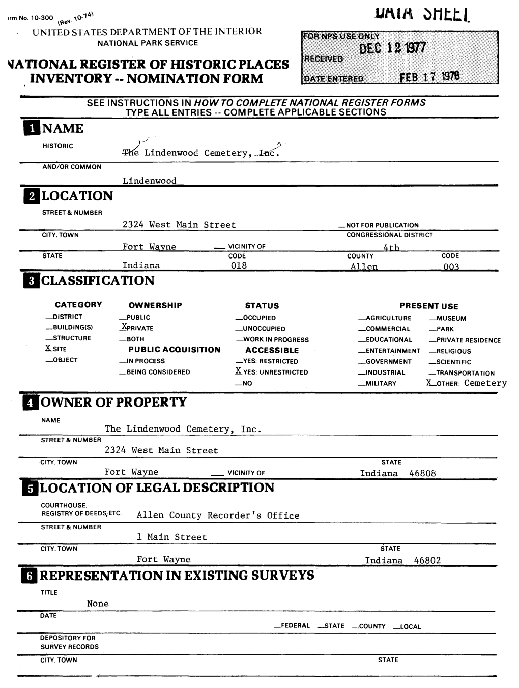 State Historic Preservation Officer Certification the Evaluated Significance of This Property Within the State Is