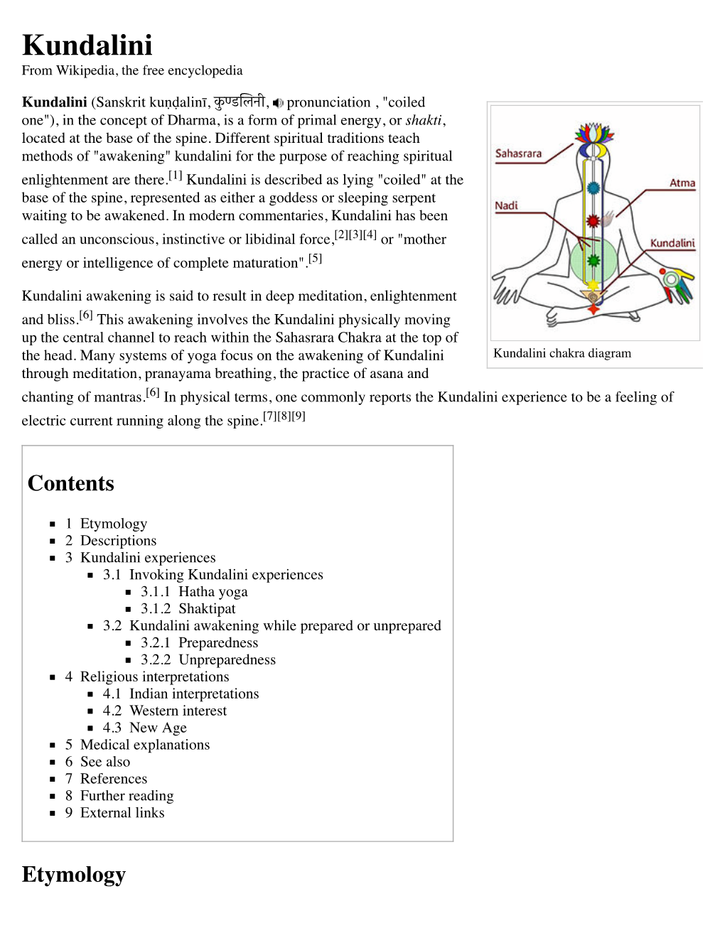 Kundalini from Wikipedia, the Free Encyclopedia