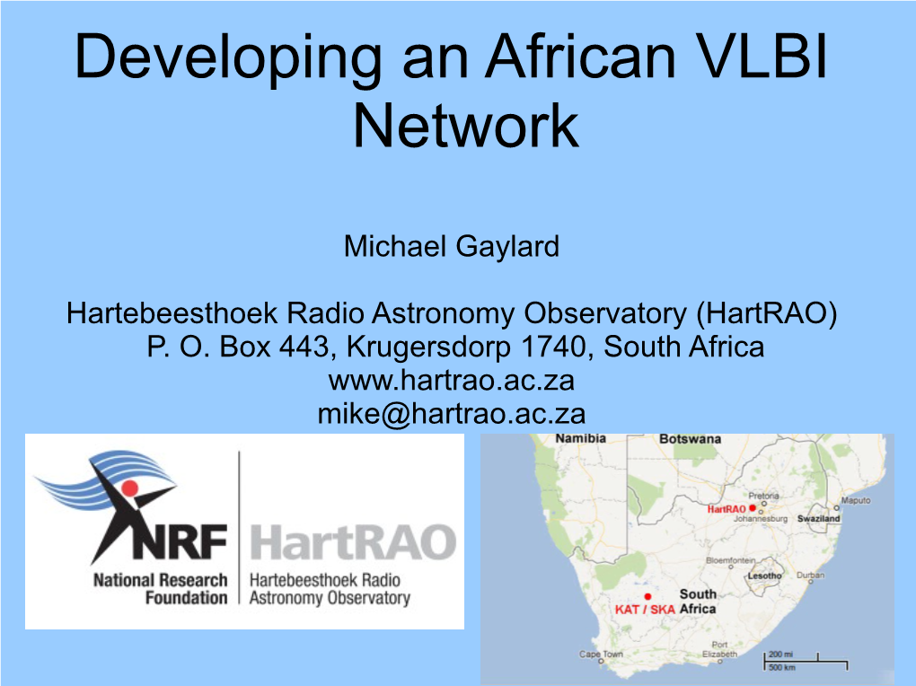 Developing an African VLBI Network