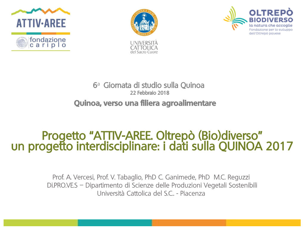 Presentazione Dati Quinoa 2017