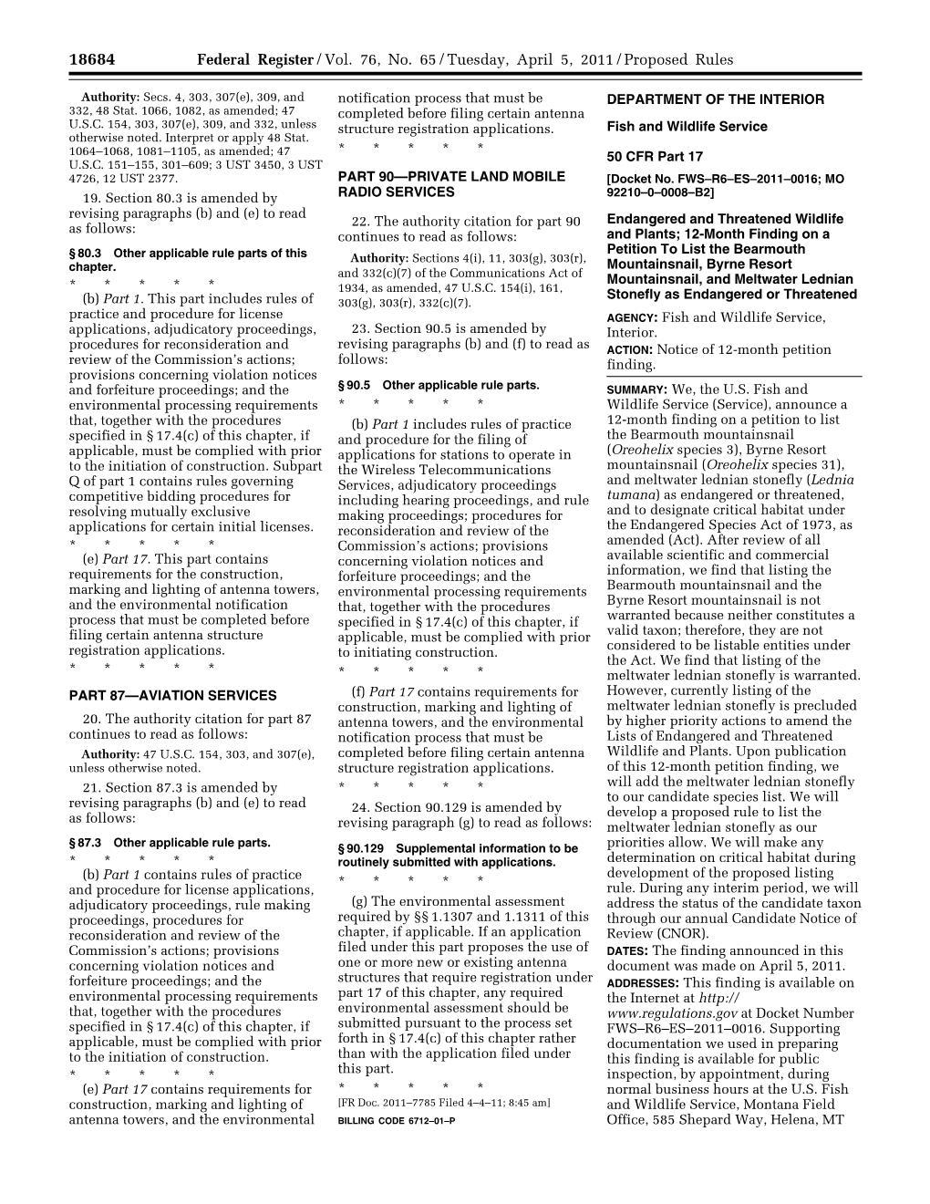 Federal Register/Vol. 76, No. 65/Tuesday, April 5, 2011/Proposed