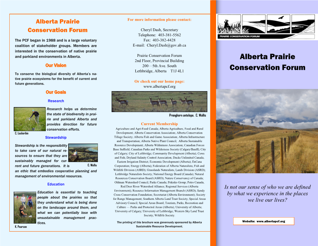 Alberta Prairie Conservation Forum