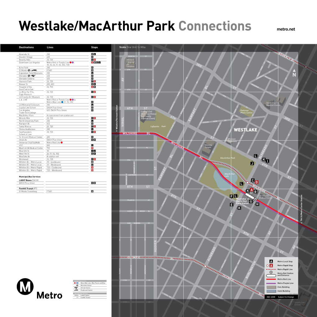 Red/Purple Line Westlake/Macarthur Park Station Connections