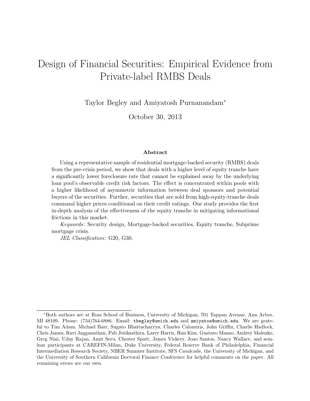 Design of Financial Securities: Empirical Evidence from Private-Label RMBS Deals