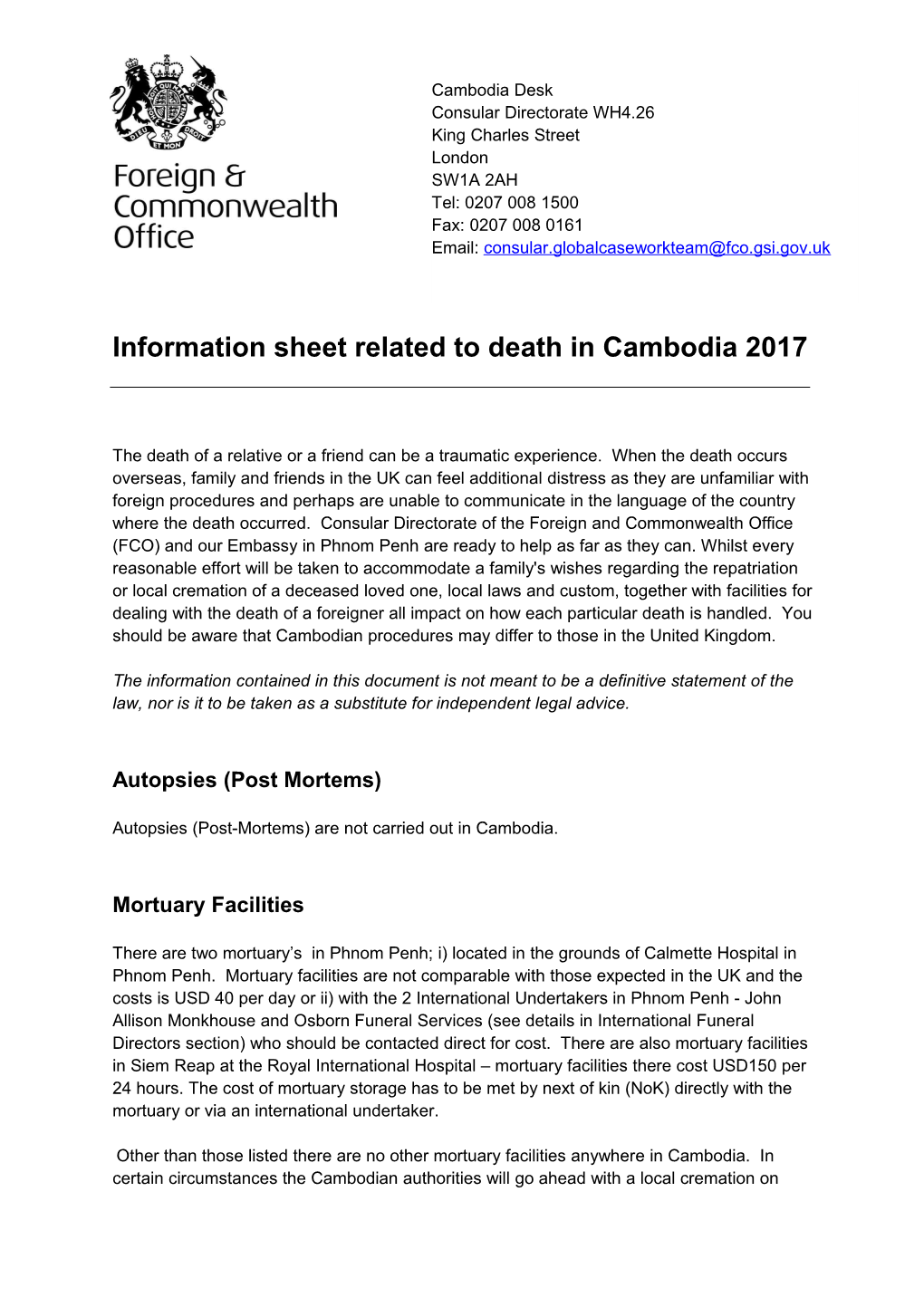 Cambodia - Information for Bereaved Families - June 11