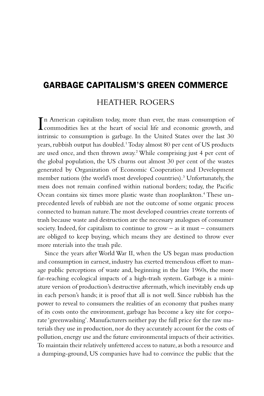 Garbage Capitalism's Green Commerce