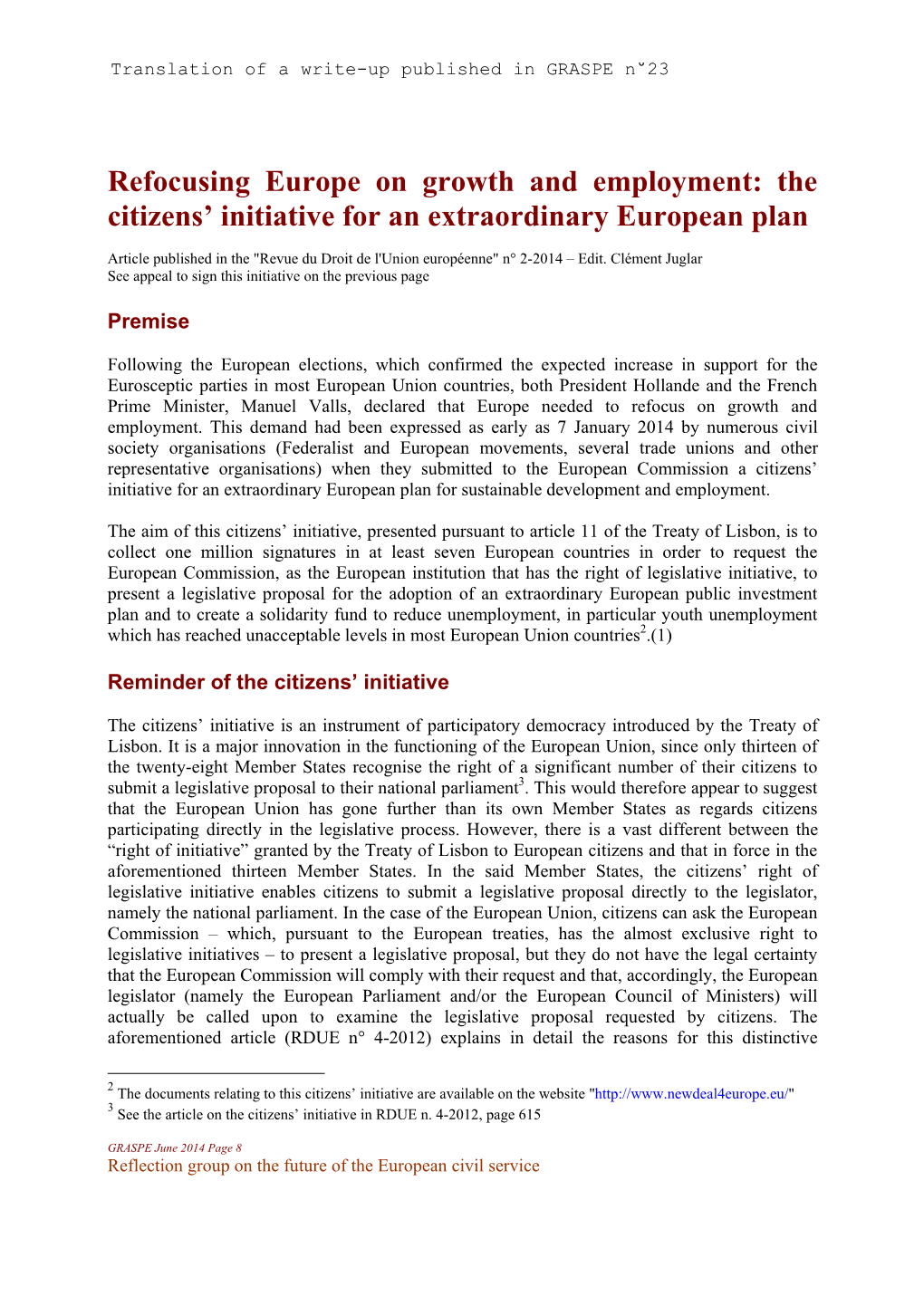 The Citizens' Initiative for an Extraordinary European Plan