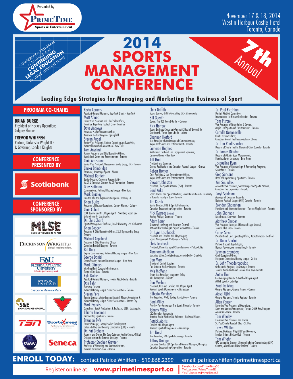 2014 SPORTS MANAGEMENT CONFERENCE Personal Information