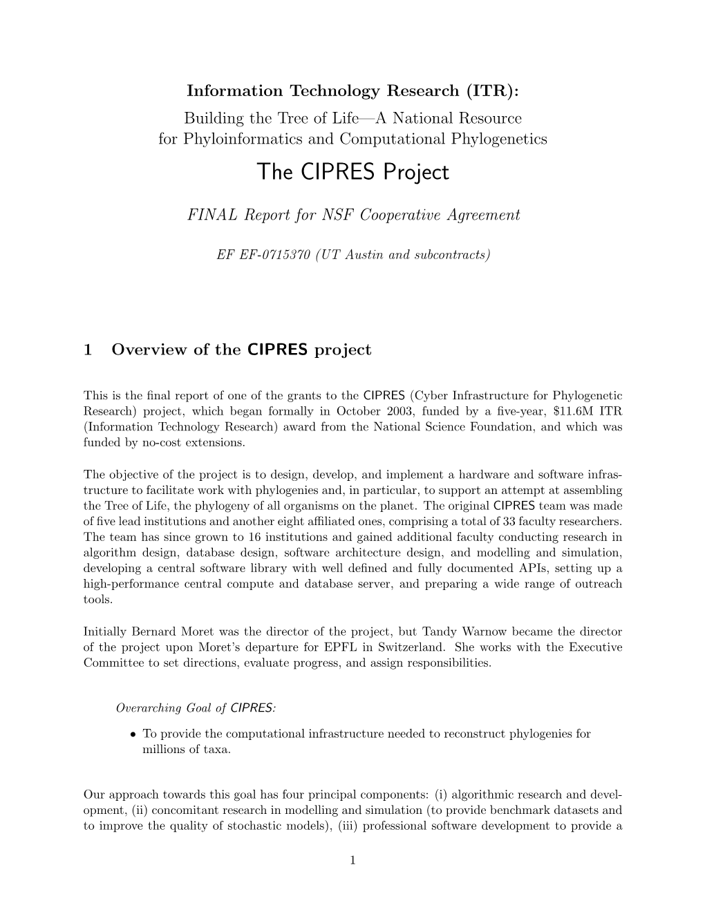 CIPRES Final Report