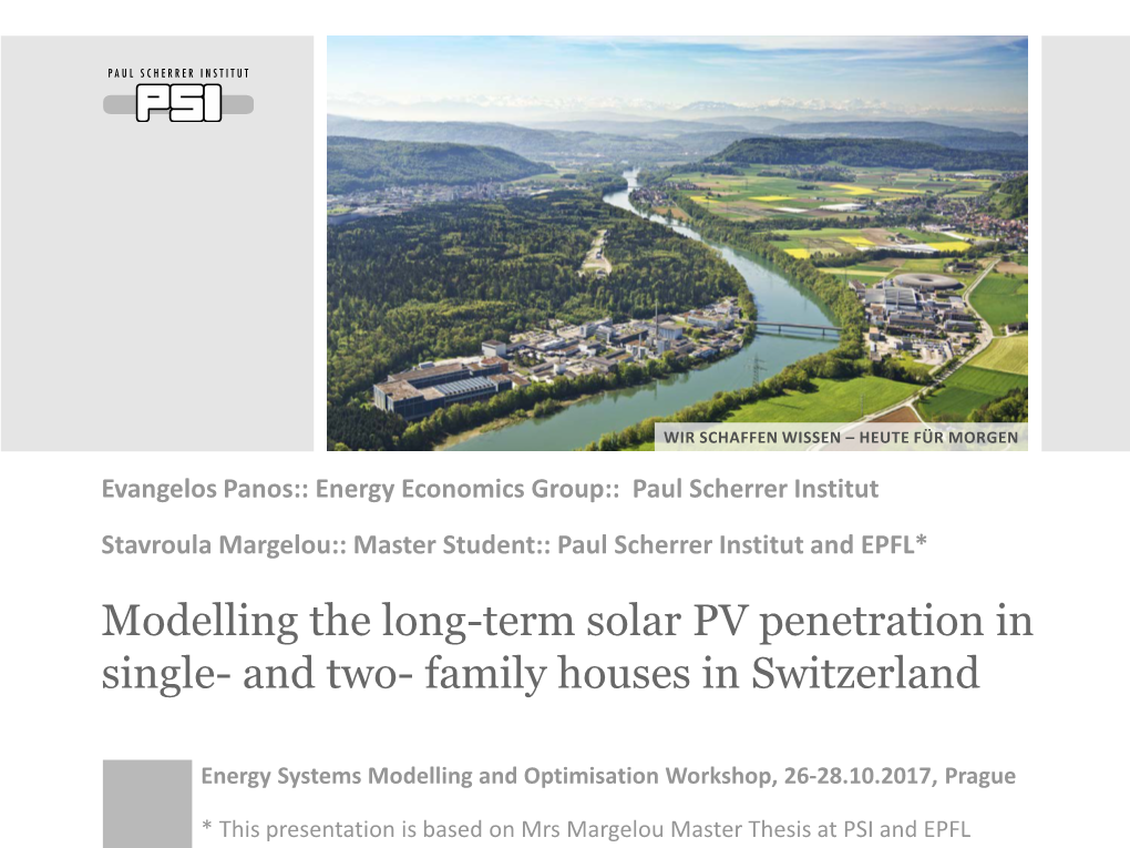 Modelling the Long-Term Solar PV Penetration in Single- and Two- Family Houses in Switzerland