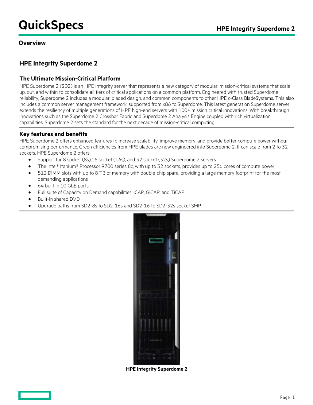 HPE Integrity Superdome 2 Overview