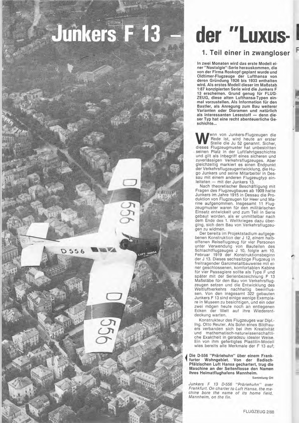 Junkers F 13 – Der „Luxusliner“