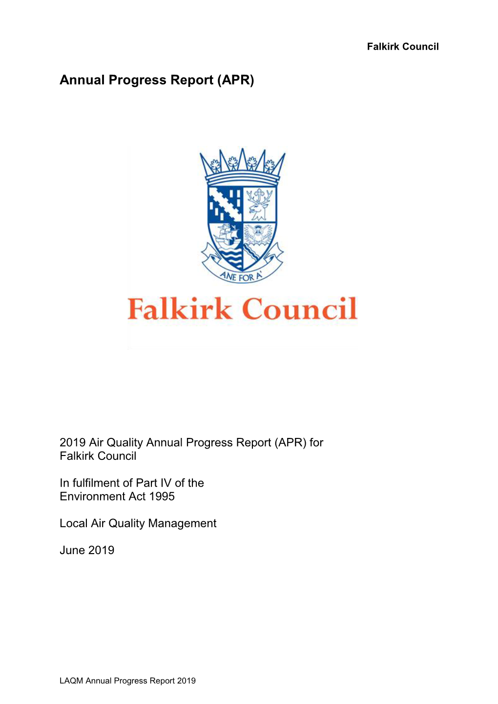 Progress Report 2019 Falkirk Council