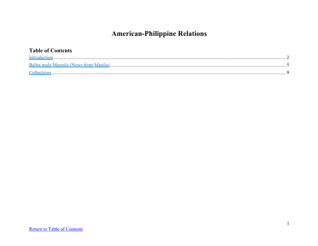 American-Philippine Relations