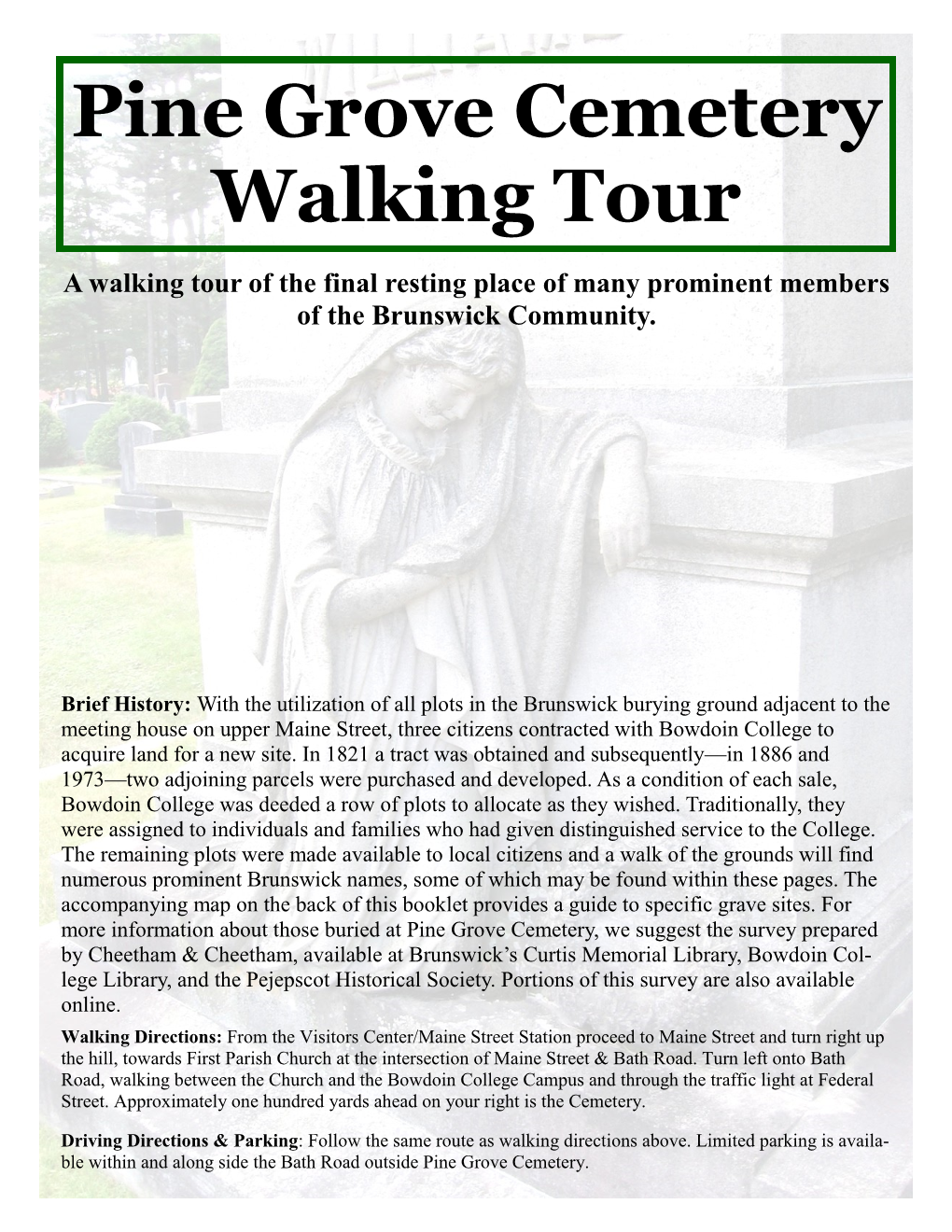 Pine Grove Cemetery Walking Tour