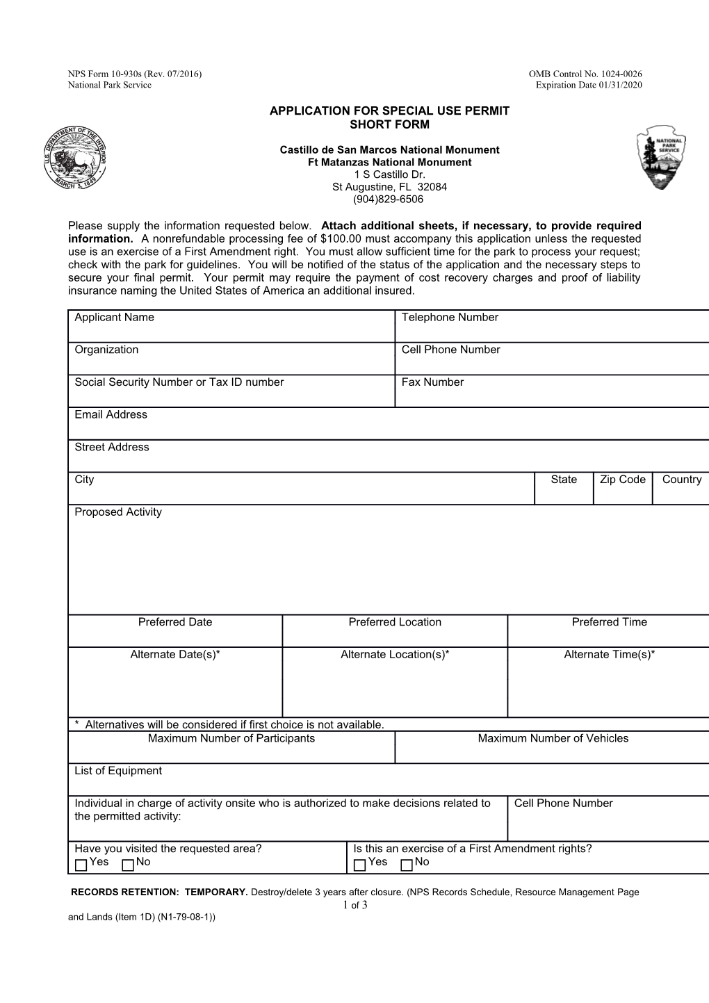 NPS Form 10-930S (Rev. 07/2016) OMB Control No. 1024-0026 s2