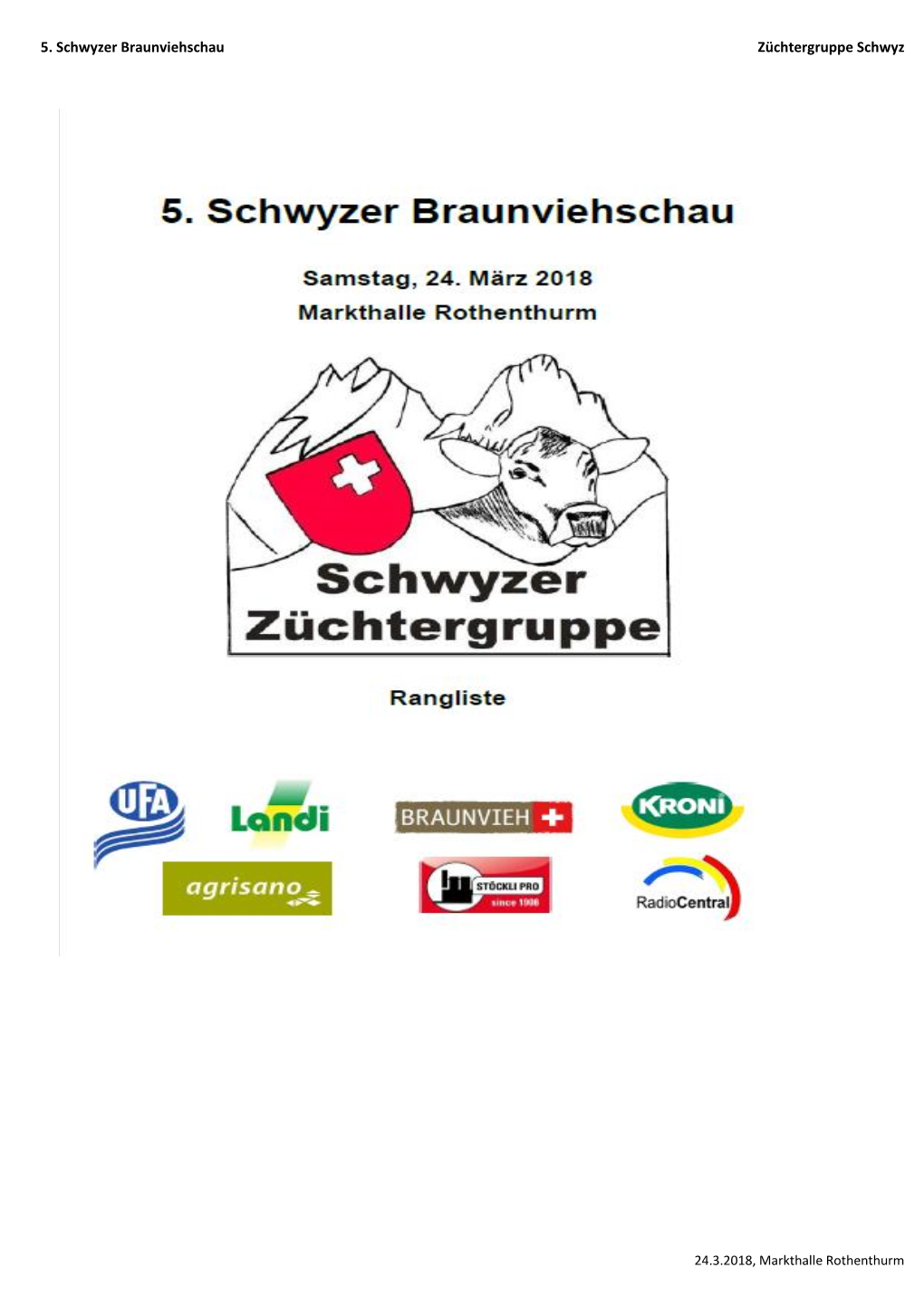 5. Schwyzer Braunviehschau Züchtergruppe Schwyz