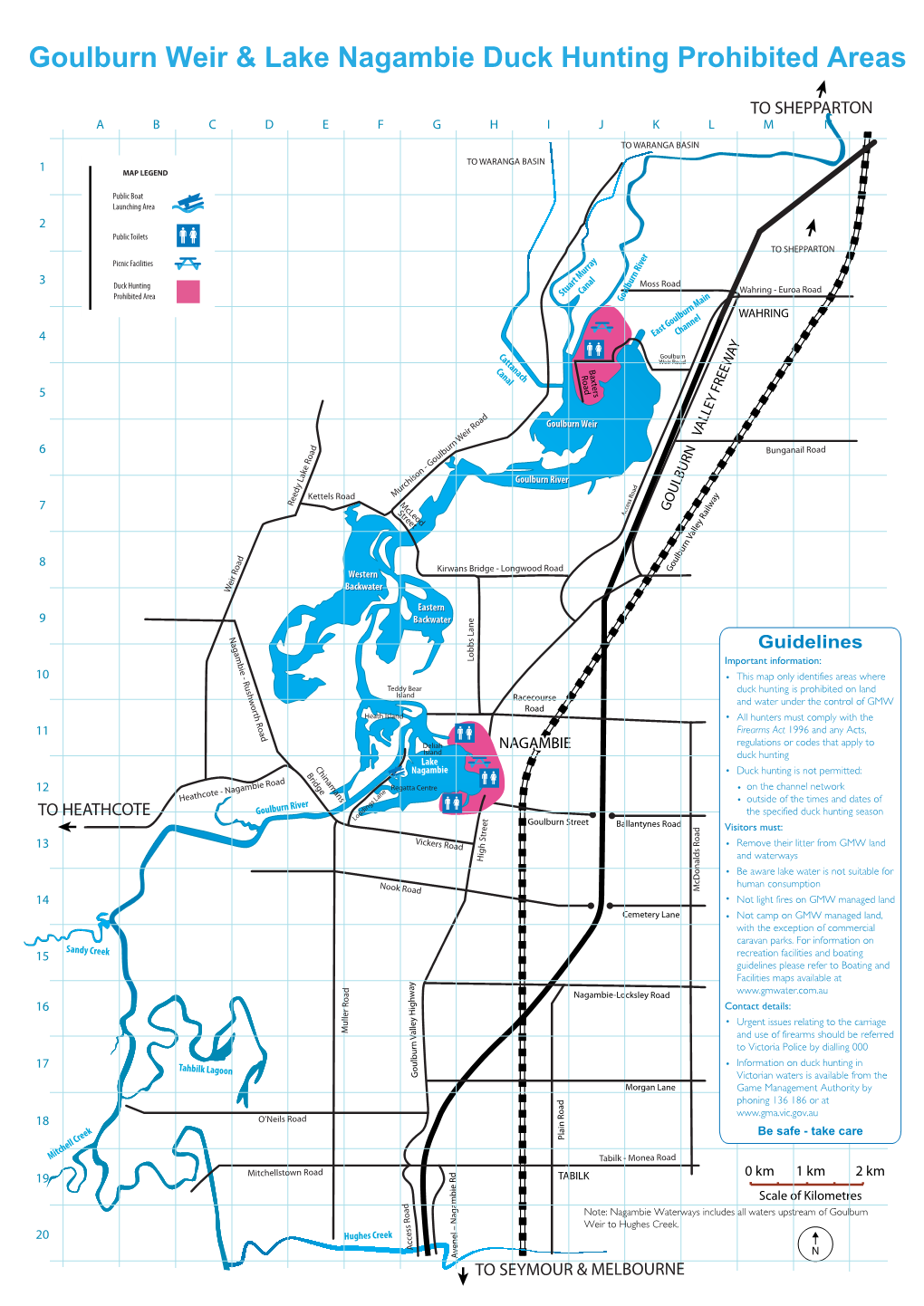 Goulburn Weir & Lake Nagambie Duck Hunting Prohibited Areas