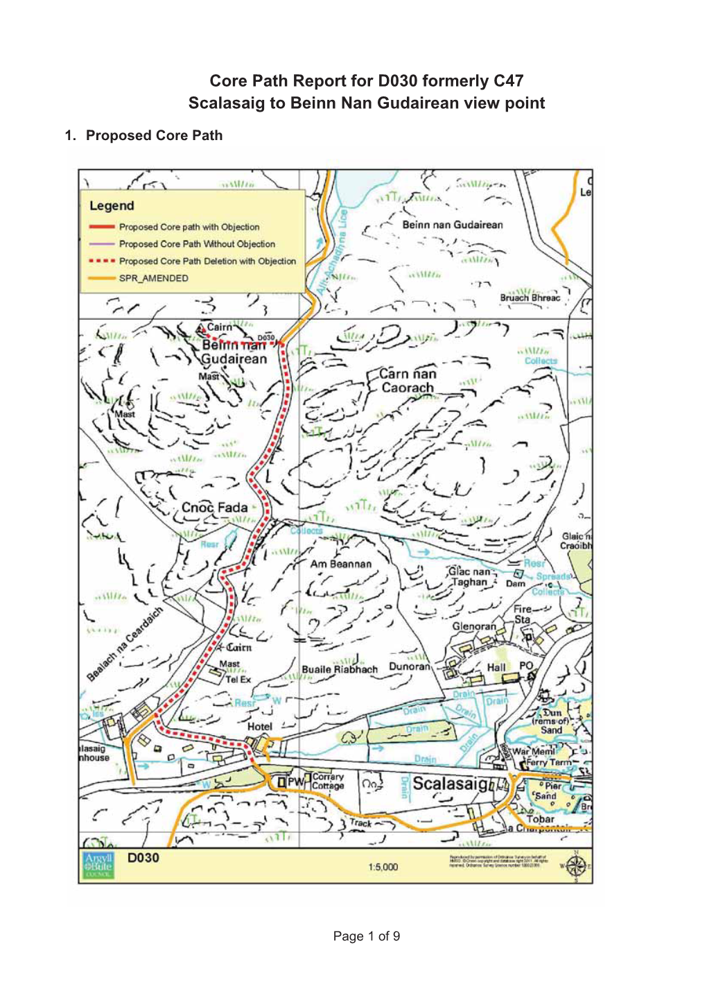 Core Path Report for D030 Formerly C47 Scalasaig to Beinn Nan Gudairean View Point