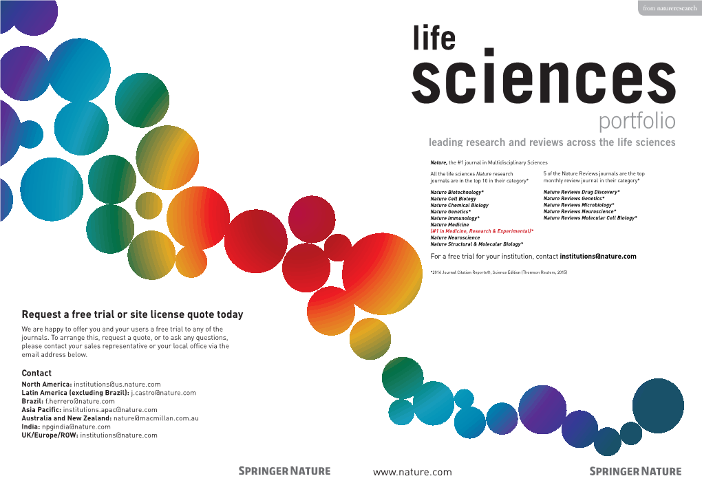 Portfolio Leading Research and Reviews Across the Life Sciences