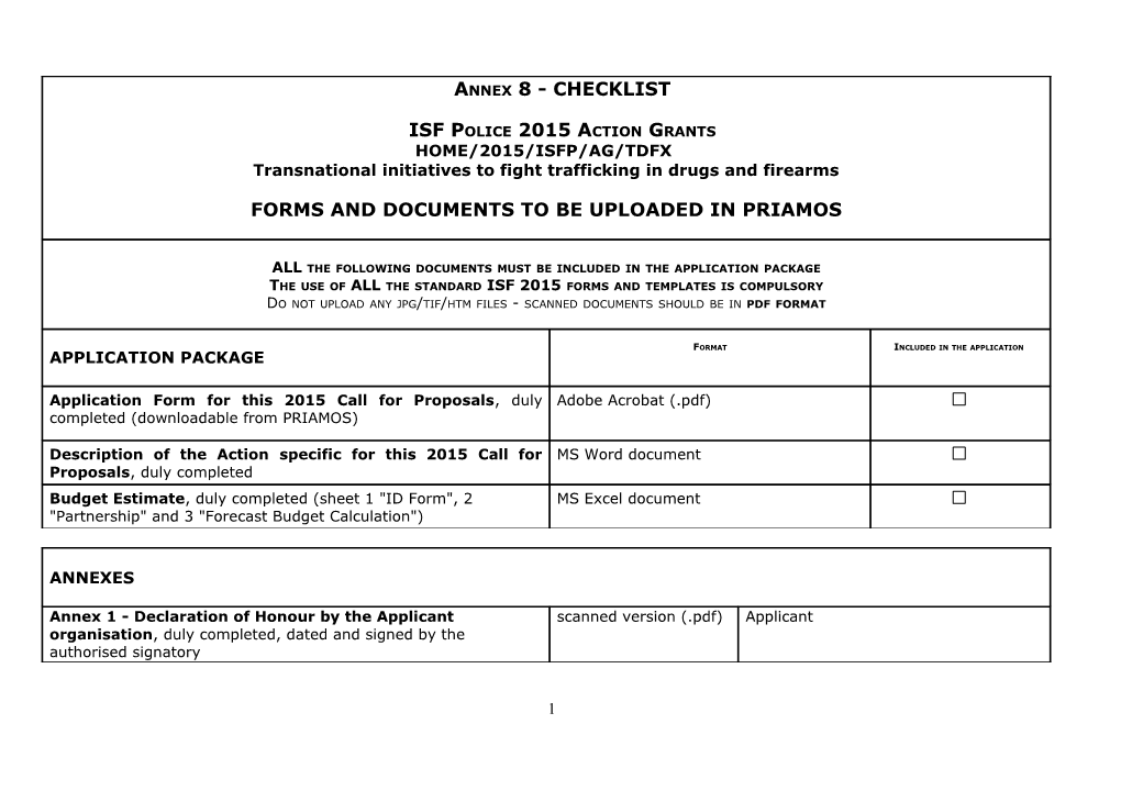 ISF Police 2015 Action Grants