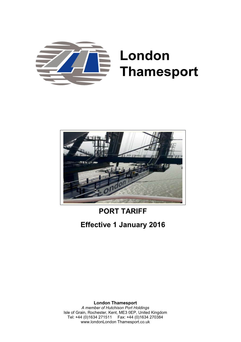 Thamesport Tariff