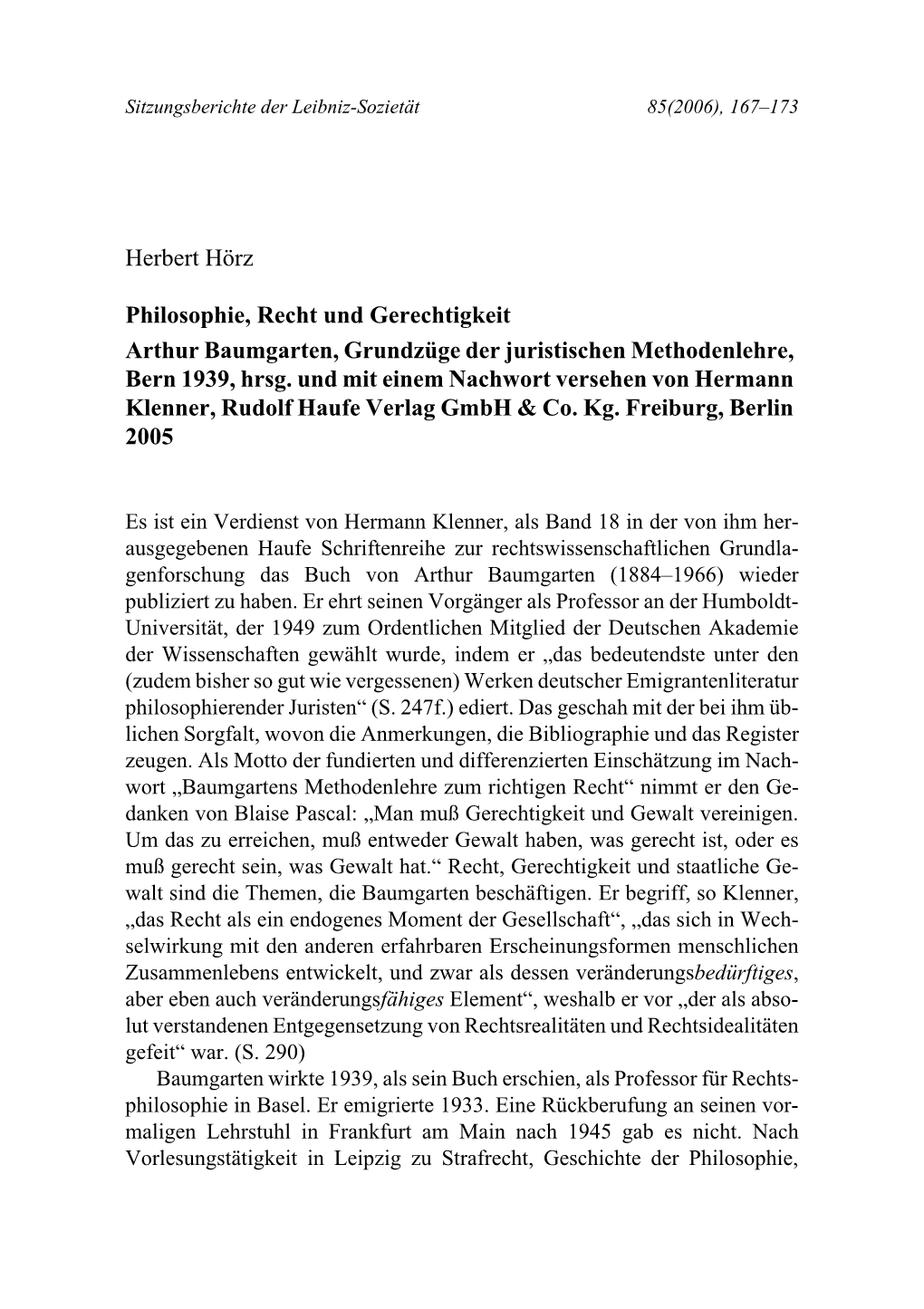 Philosophie, Recht Und Gerechtigkeit Arthur Baumgarten, Grundzüge Der Juristischen Methodenlehre, Bern 1939, Hrsg