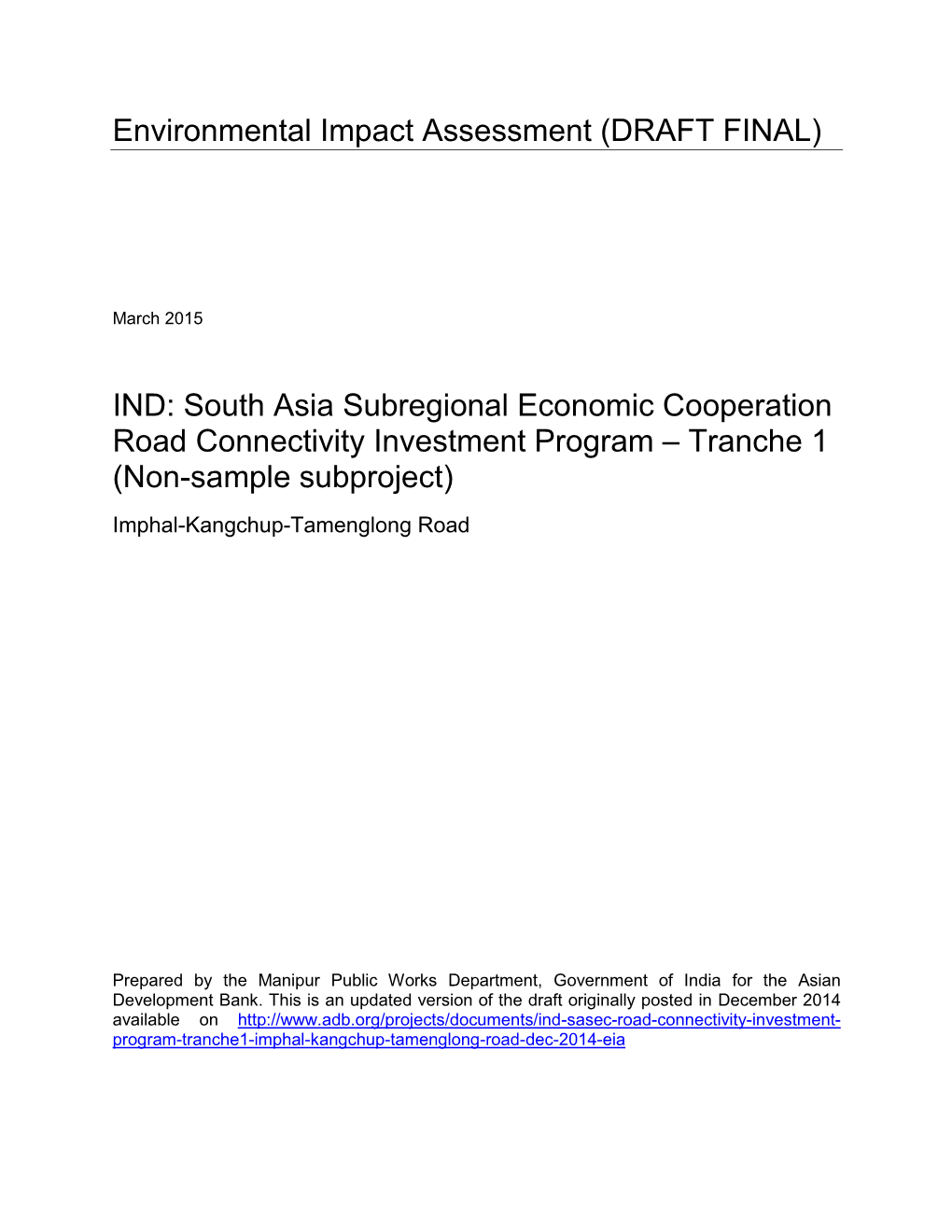 Environmental Impact Assessment (DRAFT FINAL)