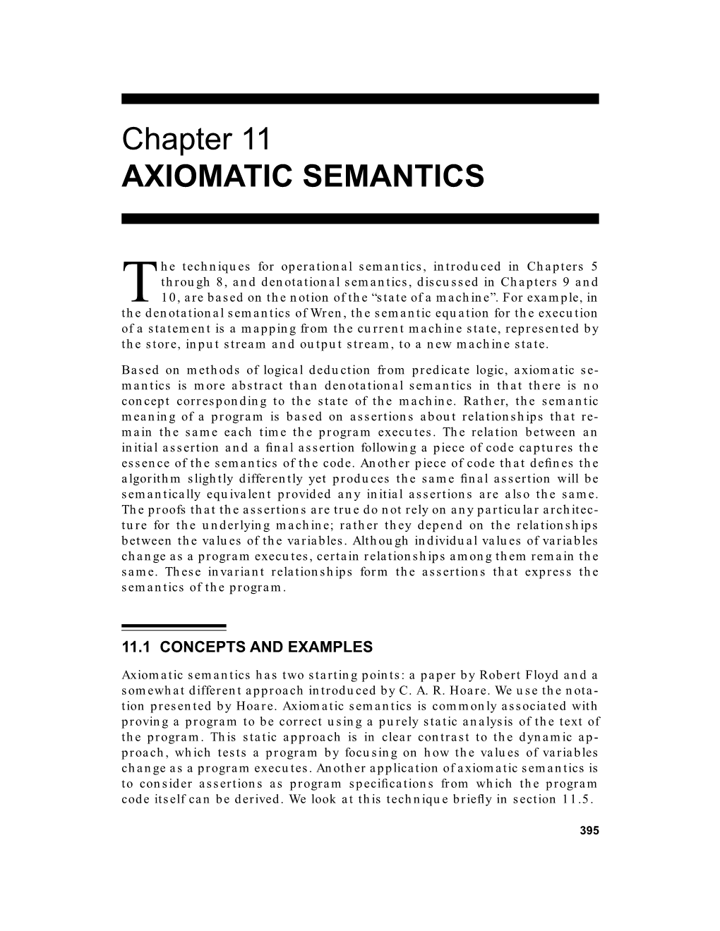 Chapter 11 AXIOMATIC SEMANTICS