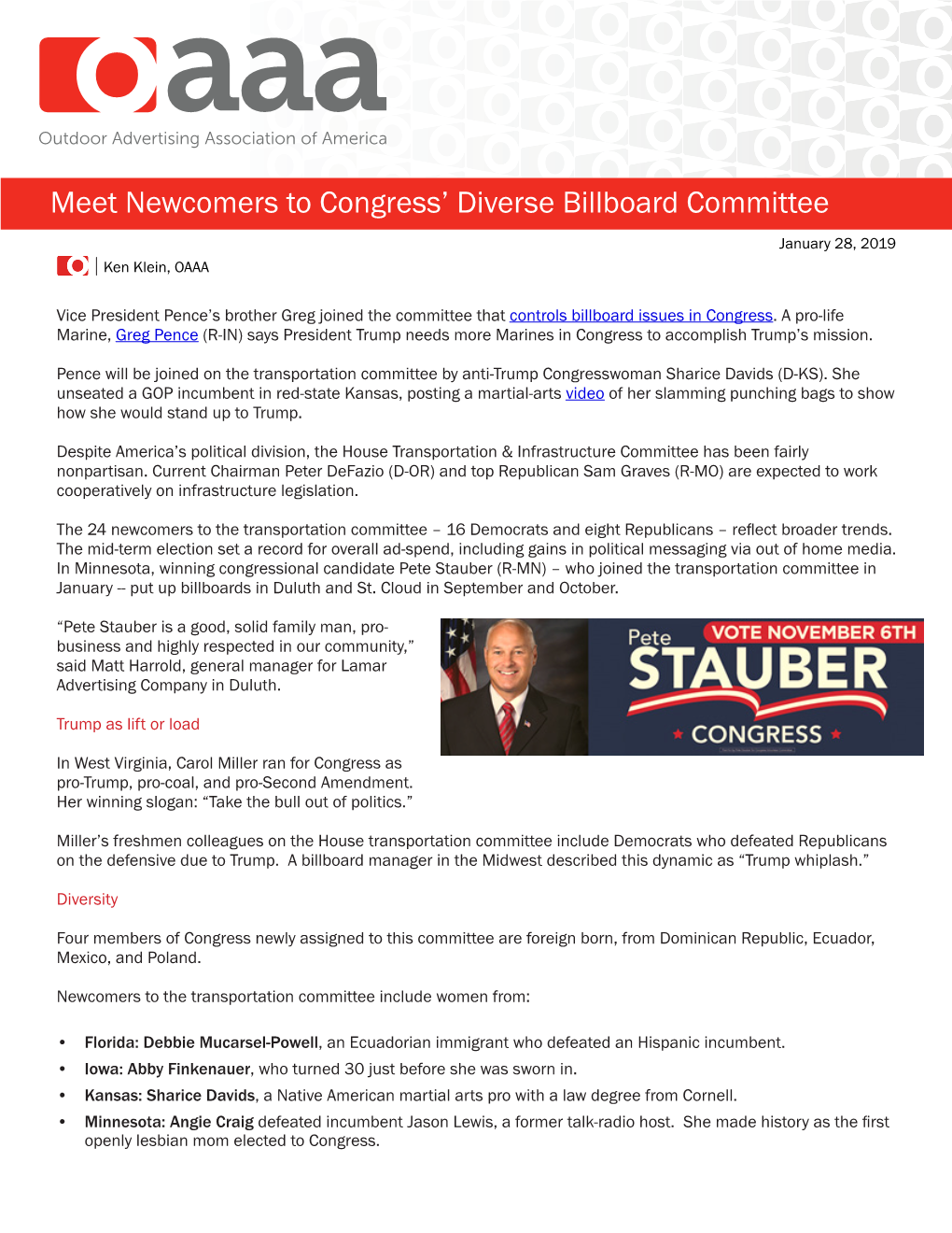 Meet Newcomers to Congress' Diverse Billboard Committee