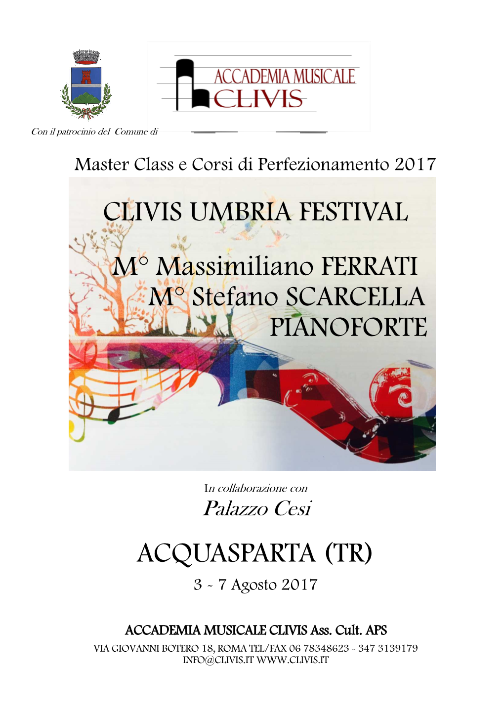 CLIVIS UMBRIA FESTIVAL M° Massimiliano FERRATI M° Stefano SCARCELLA PIANOFORTE