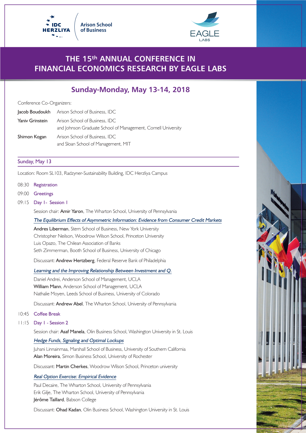 THE 15Th ANNUAL CONFERENCE in FINANCIAL ECONOMICS RESEARCH by EAGLE LABS